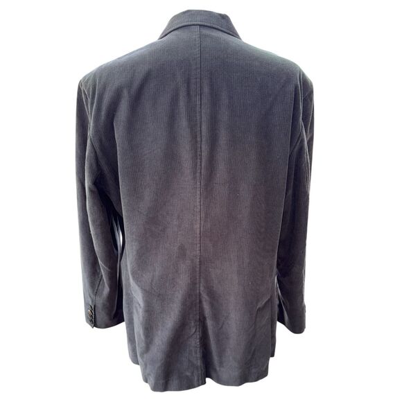 Old Navy Corduroy Blazer 2-Button Gray Sz. XL Plaid Lining - Picture 8 of 12